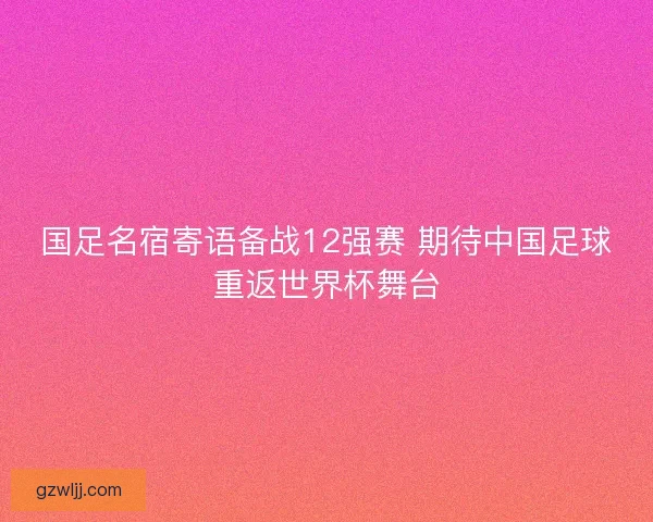 国足名宿寄语备战12强赛 期待中国足球重返世界杯舞台